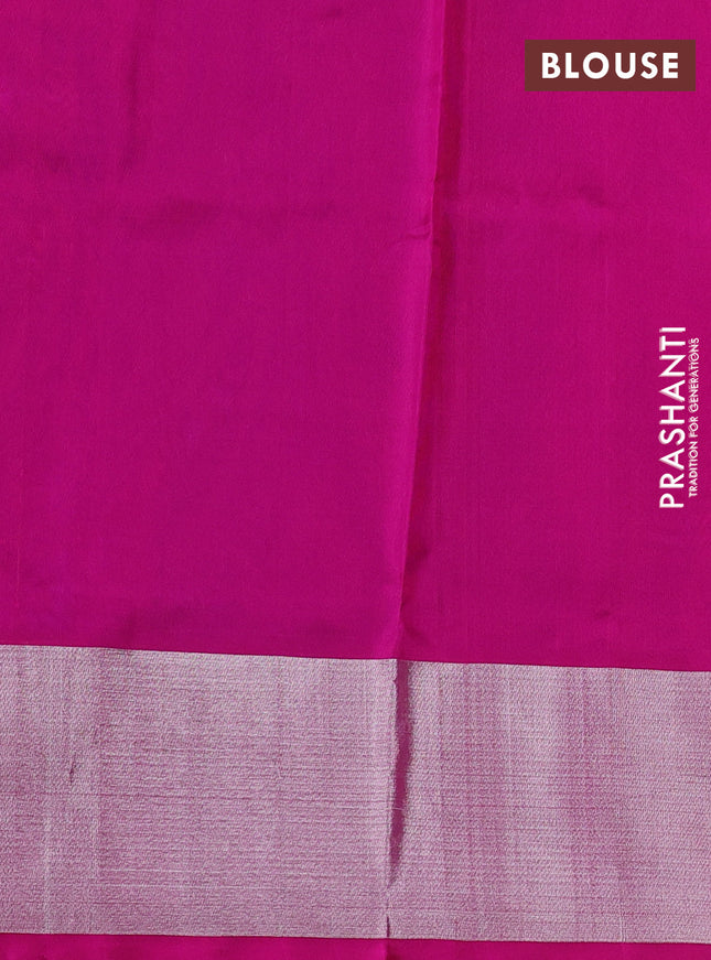 Venkatagiri silk saree purple and pink with silver zari woven buttas and silver zari woven border