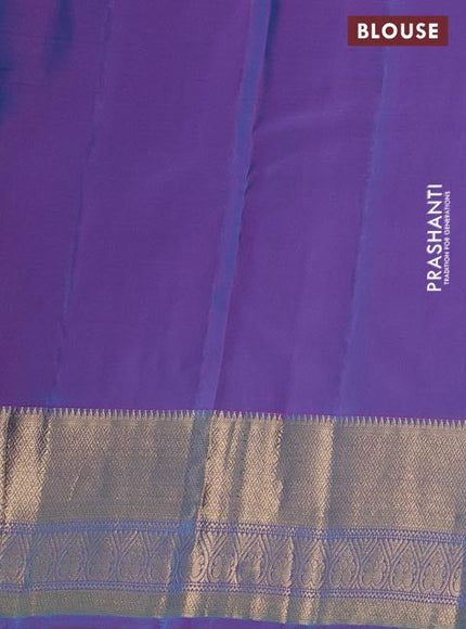 Kanchipuram silk saree cs blue and dual shade of purple with allover zari weaves and zari woven border