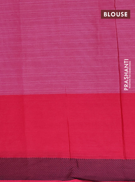 Nithyam cotton saree pink shade and pink with allover checked pattern and thread woven border