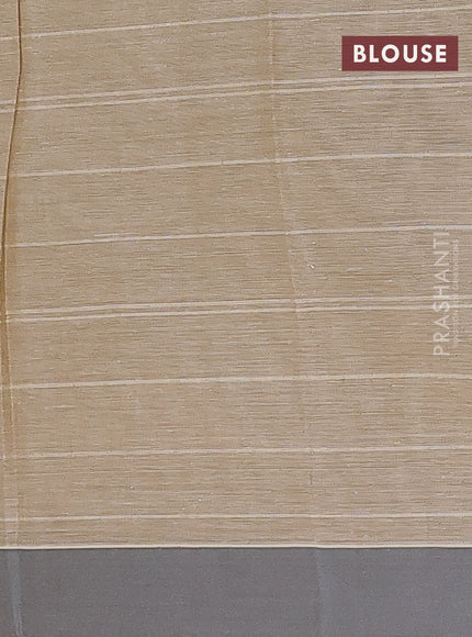 Nithyam cotton saree beige and grey with thread woven buttas and simple border