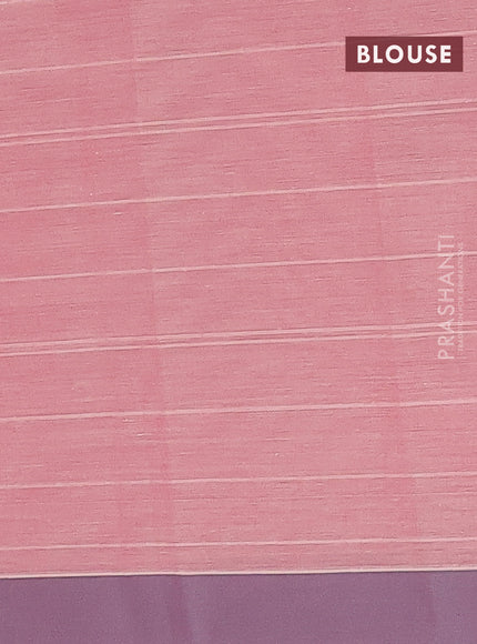 Nithyam cotton saree pastel pink and grey with thread woven buttas and simple border