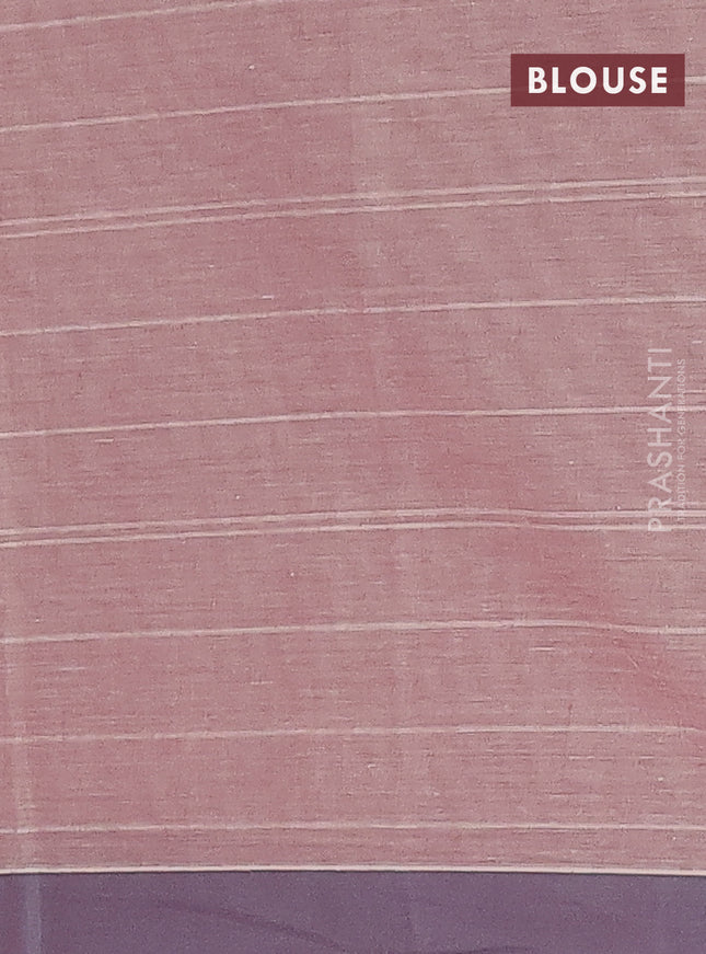 Nithyam cotton saree pastel maroon and grey with thread woven buttas and simple border