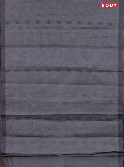 Nithyam cotton saree grey with thread woven buttas and simple border