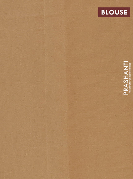 Nithyam cotton saree beige with thread woven buttas in borderless style