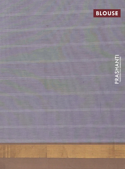 Nithyam cotton saree grey and beige with thread woven buttas and zari woven border