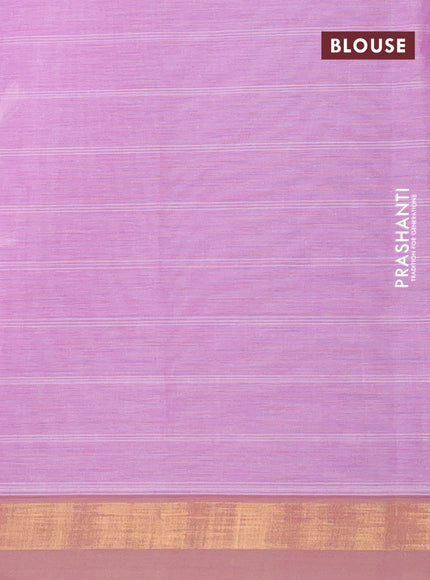 Nithyam cotton saree light pink and beige with thread woven buttas and zari woven border