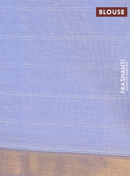 Nithyam cotton saree pastel blue and beige with thread woven buttas and zari woven border