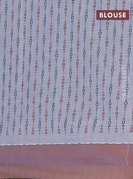 Nithyam cotton saree grey and brown shade with allover self emboss & thread woven buttas and simple border