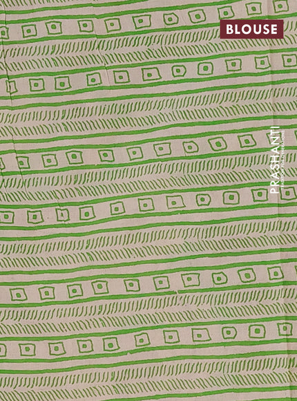 Kalamkari cotton saree dark mustard and green with allover prints and printed border