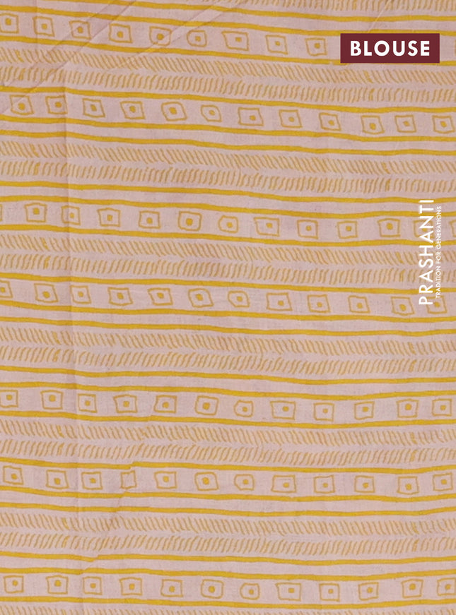 Kalamkari cotton saree maroon and yellow with allover prints and printed border