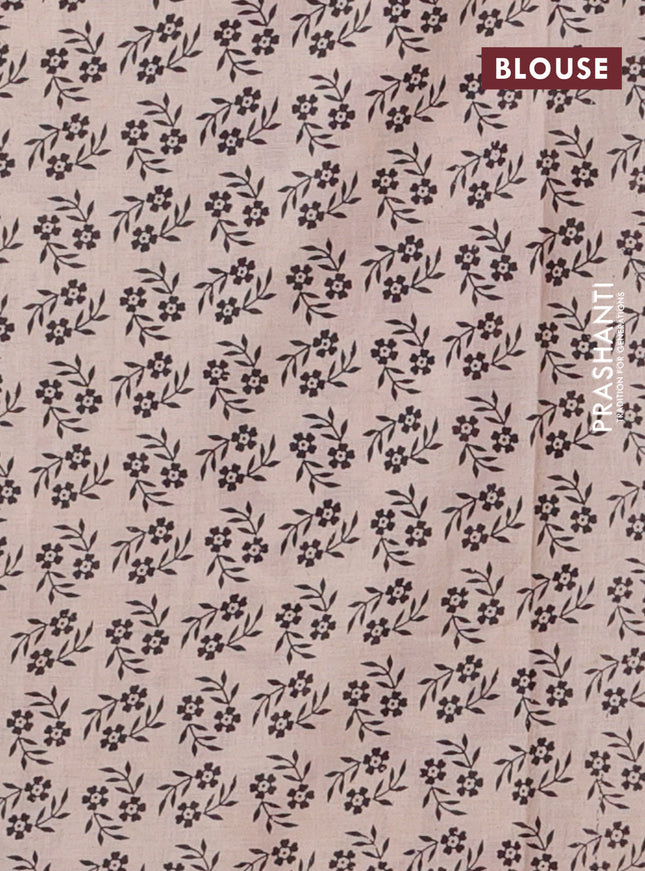 Kalamkari cotton saree black and maroon with allover prints and printed border