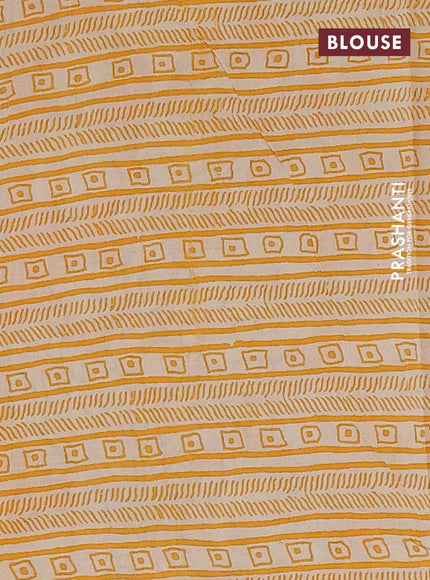 Kalamkari cotton saree yellow and black with allover prints and printed border