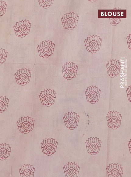 Kalamkari cotton saree beige and maroon with allover prints and printed border