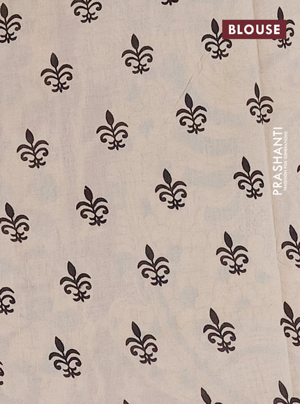 Kalamkari cotton saree deep maroon and beige with allover prints and printed border