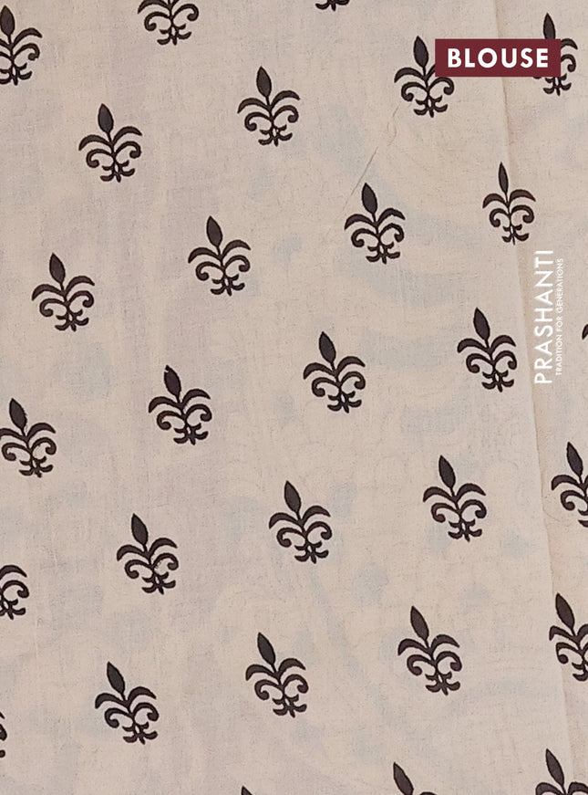 Kalamkari cotton saree deep maroon and beige with allover prints and printed border