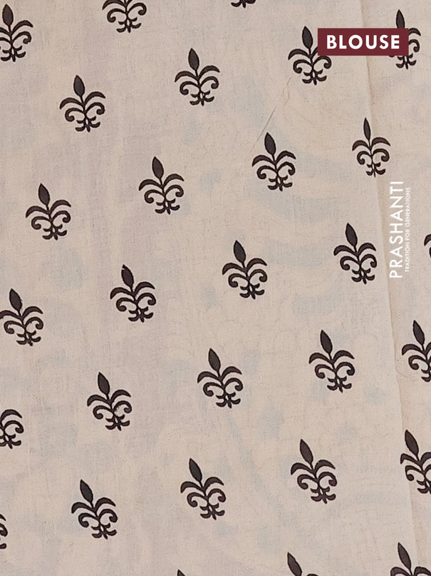 Kalamkari cotton saree deep maroon and beige with allover prints and printed border