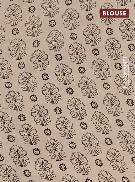 Kalamkari cotton saree orange and beige with allover pichwai prints and printed border