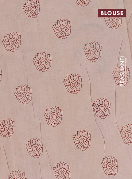 Kalamkari cotton saree maroon and beige with allover prints and printed border