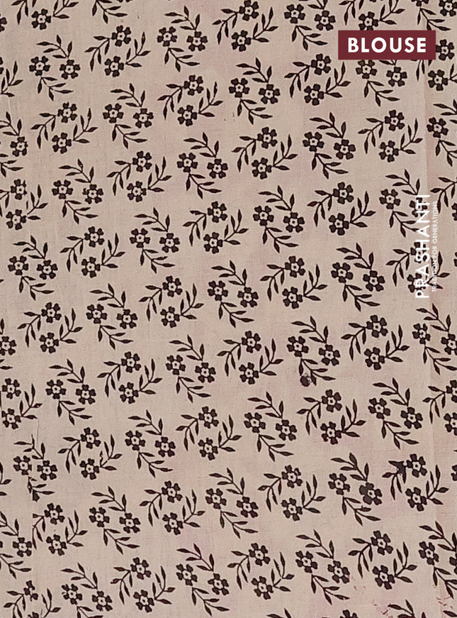 Kalamkari cotton saree blue and maroon with allover prints and printed border