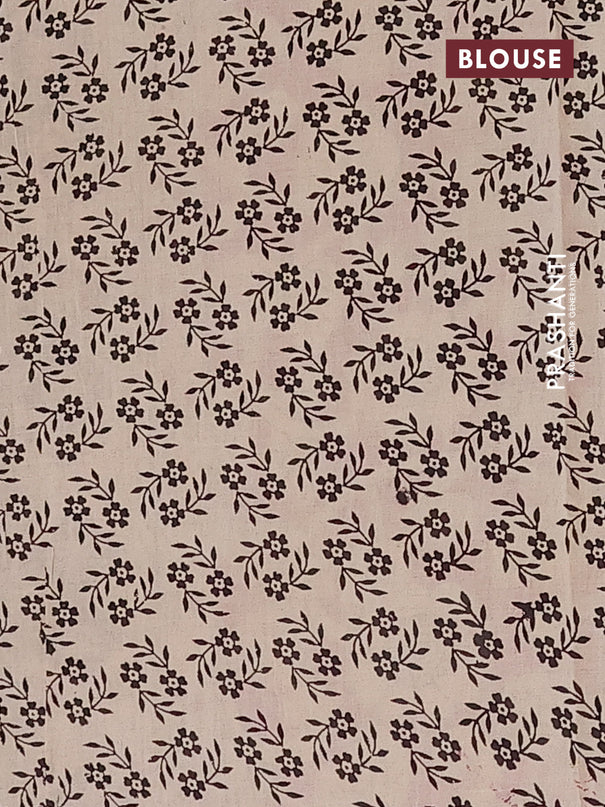 Kalamkari cotton saree blue and maroon with allover prints and printed border