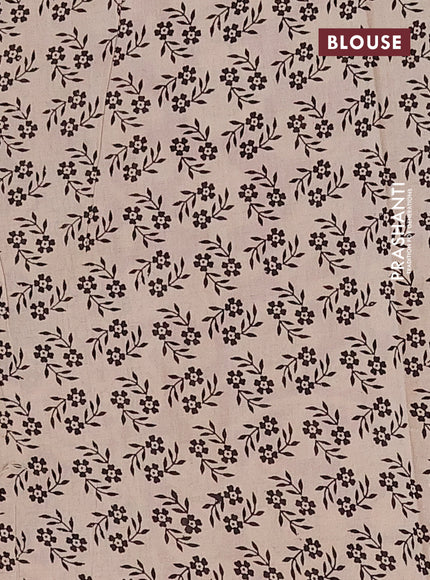 Kalamkari cotton saree beige and maroon with allover prints and printed border