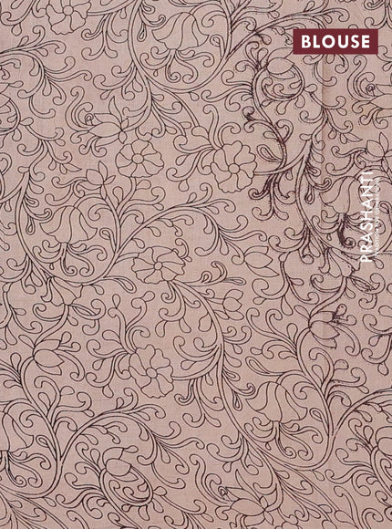 Kalamkari cotton saree maroon and beige with allover pichwai prints and printed border