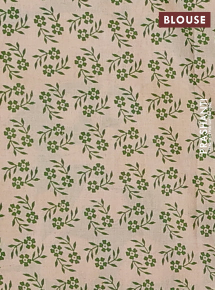 Kalamkari cotton saree yellow and light green with allover prints and printed border