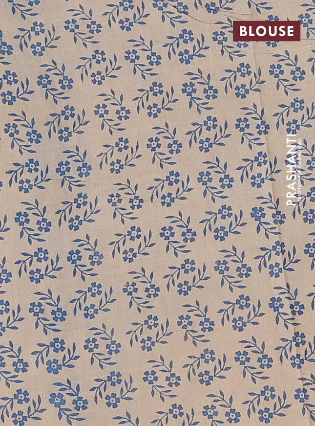 Kalamkari cotton saree coffee brown and cs blue with allover prints and printed border