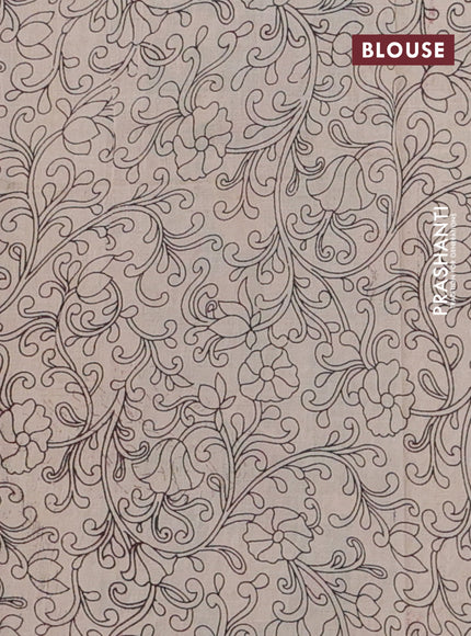 Kalamkari cotton saree multi colour and green with allover prints and printed border