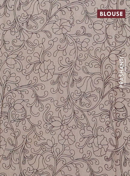 Kalamkari cotton saree multi colour and pink with allover prints and printed border