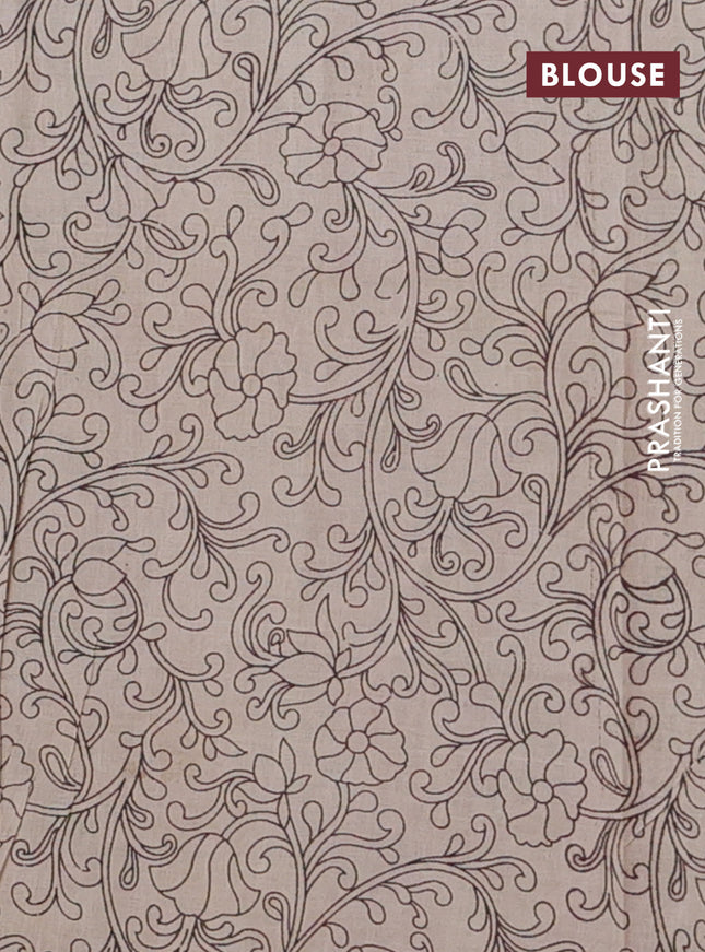 Kalamkari cotton saree multi colour and pink with allover prints and printed border