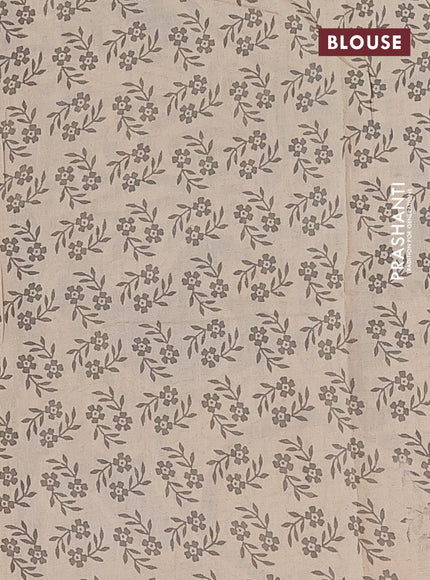 Kalamkari cotton saree black and grey with allover prints and printed border