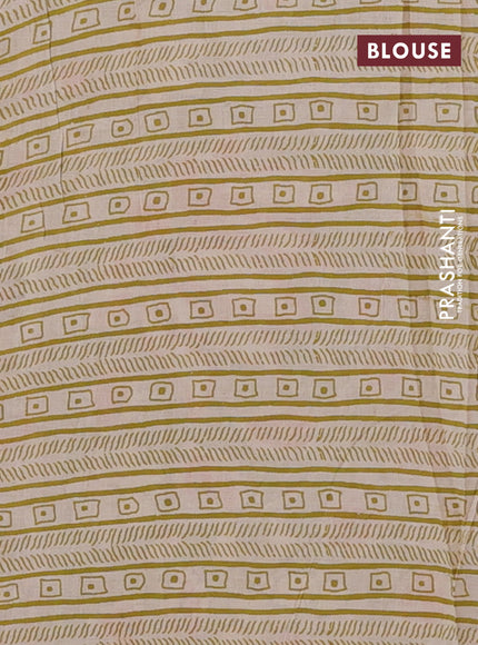 Kalamkari cotton saree maroon and mehendi green with allover prints and printed border