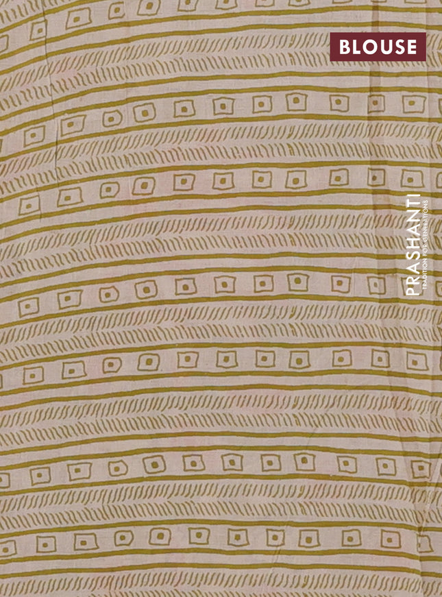 Kalamkari cotton saree maroon and mehendi green with allover prints and printed border