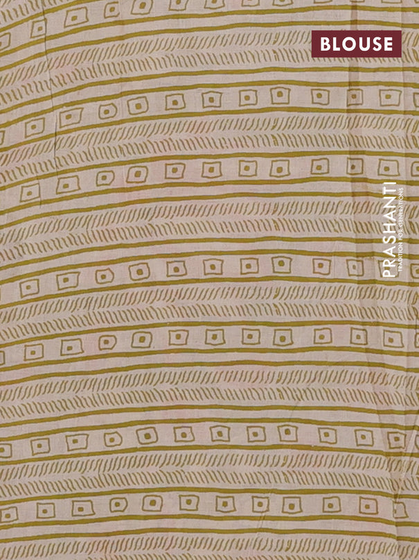 Kalamkari cotton saree maroon and mehendi green with allover prints and printed border