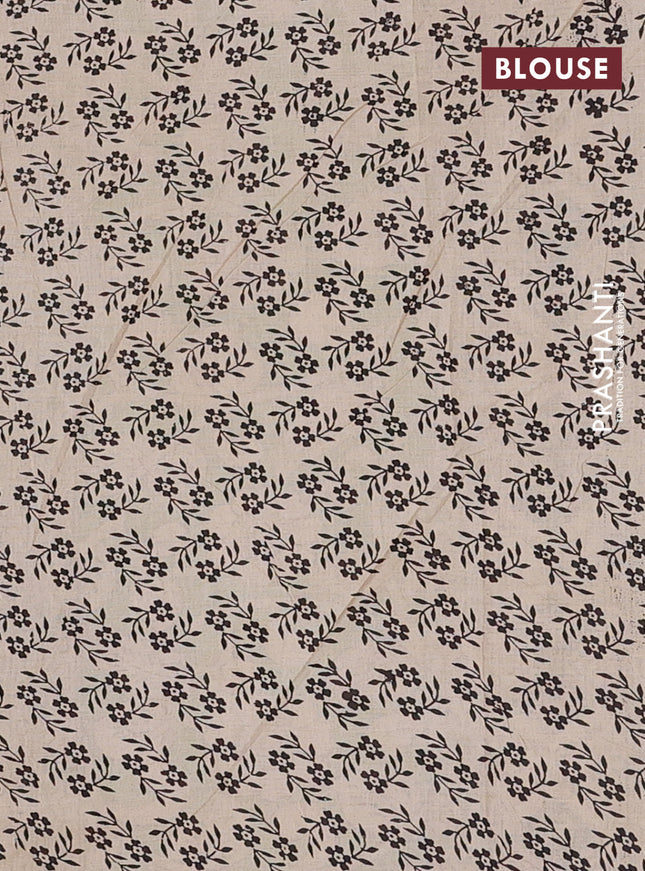 Kalamkari cotton saree brown and beige with allover prints and printed border