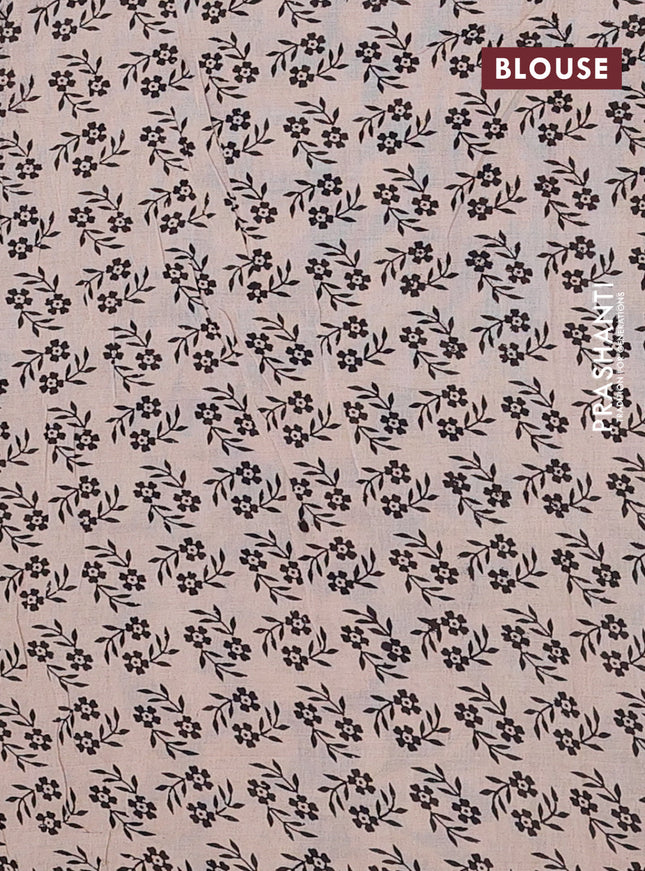 Kalamkari cotton saree maroon and beige with allover prints and printed border