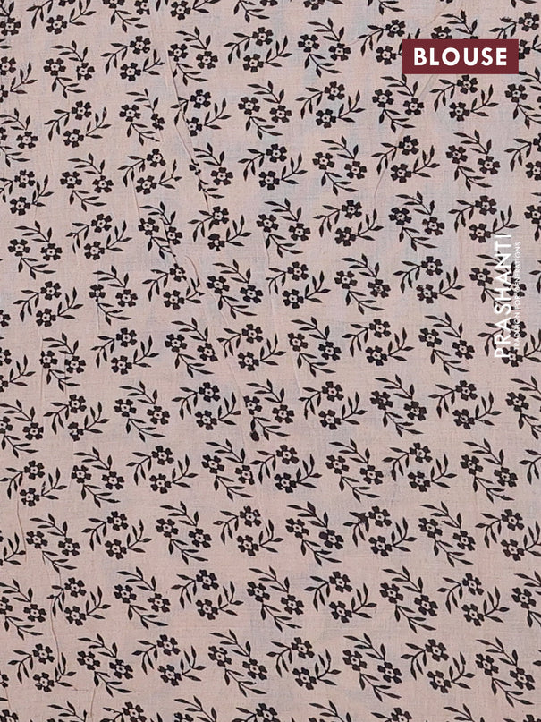 Kalamkari cotton saree maroon and beige with allover prints and printed border