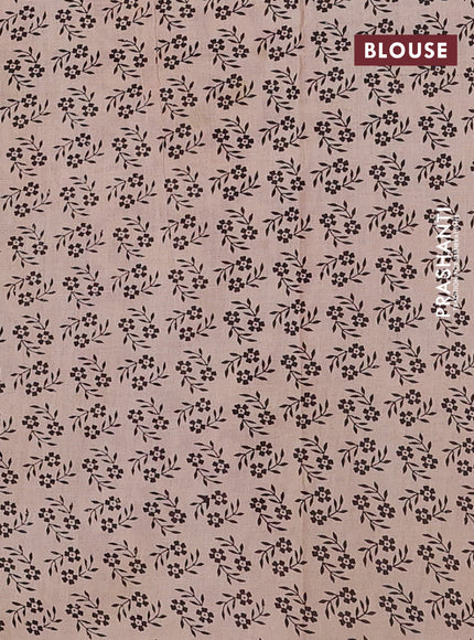 Kalamkari cotton saree black and light green with allover prints and printed border