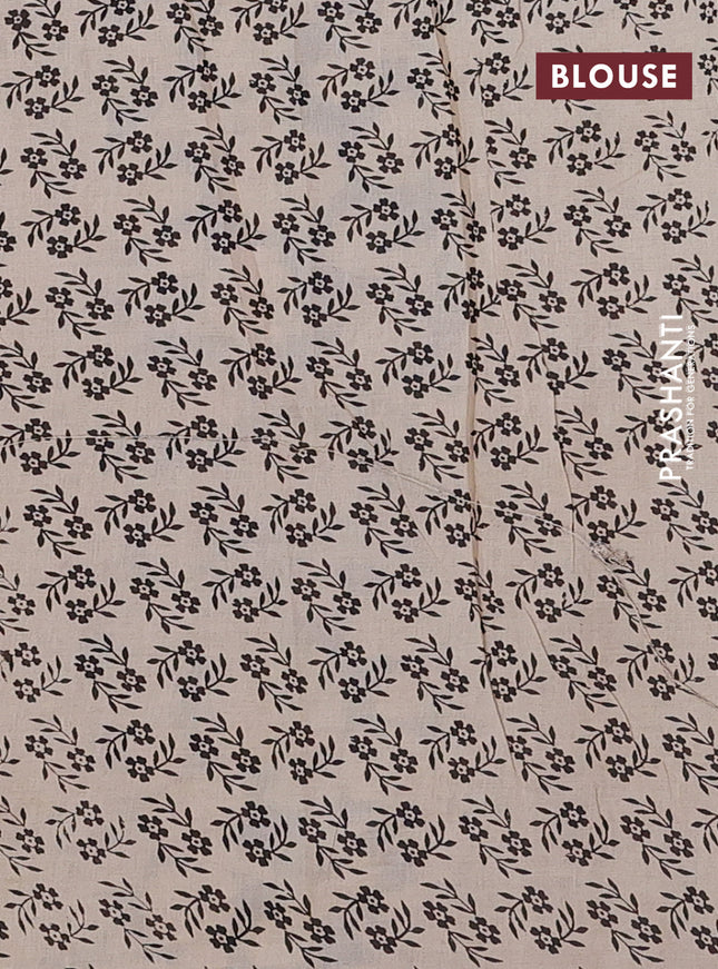 Kalamkari cotton saree dark magenta pink and blue with allover prints and printed border