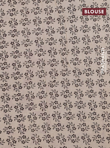 Kalamkari cotton saree beige and magenta pink with allover prints and printed border