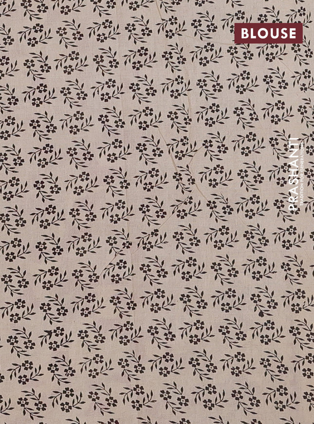 Kalamkari cotton saree beige and magenta pink with allover prints and printed border