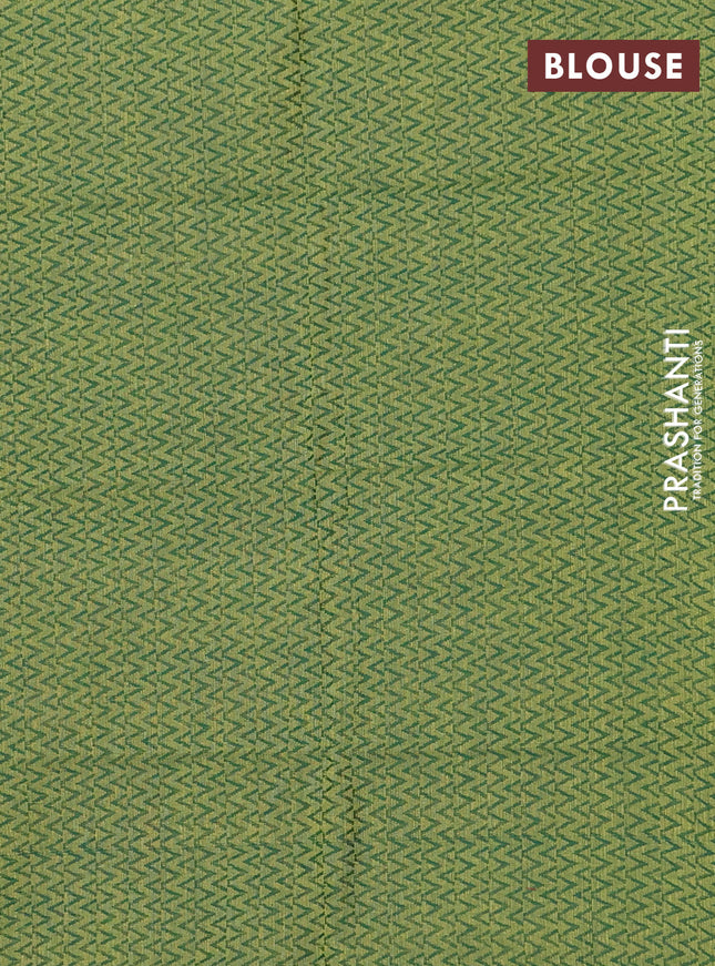 10 Yards chettinad cotton saree purple shade and dual shade of green with plain body and thread woven border