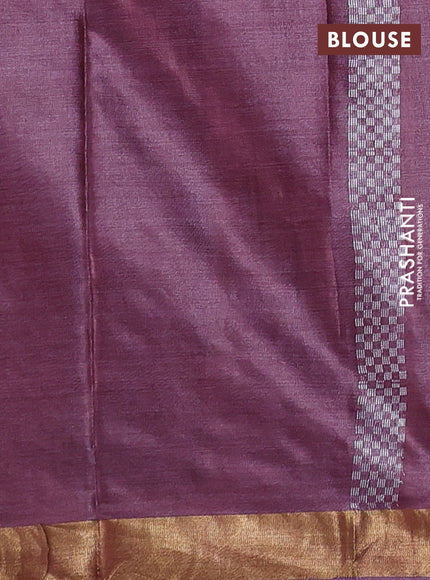 Banana silk saree maroon shade with silver & gold zari woven floral buttas and zari woven border