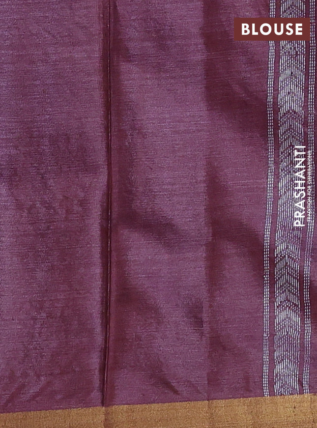 Banana silk saree maroon shade with silver & gold zari woven paisley buttas and zari woven border