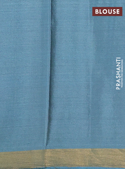 Banana silk saree pastel green with silver & gold zari woven paisley buttas and zari woven border