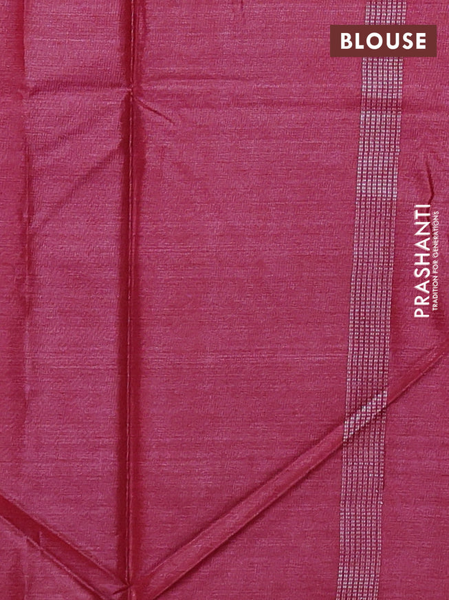 Banana silk saree pink shade with silver & gold zari woven buttas and zari woven border
