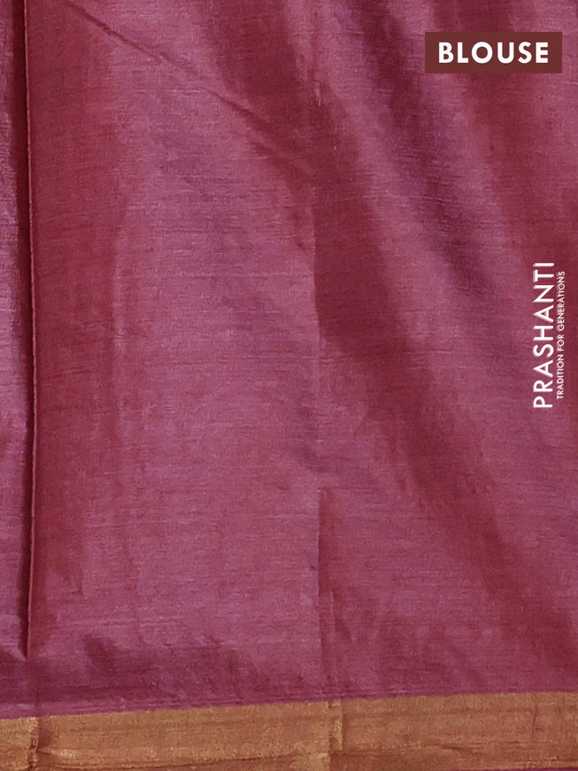 Banana silk saree pink shade with silver & gold zari woven floral buttas and zari woven border