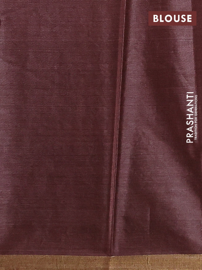 Banana silk saree maroon shade with silver & gold zari woven buttas and zari woven border