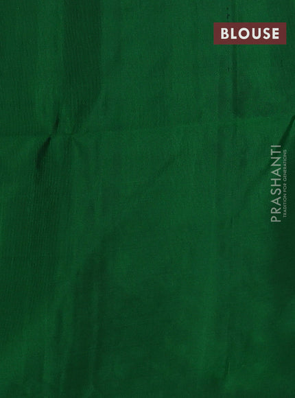 Pure soft silk saree green with zari woven buttas in borderless style